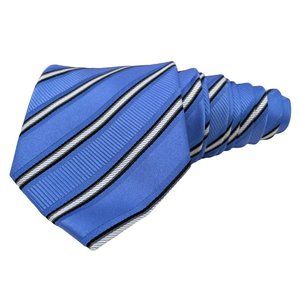 Donald J Trump Signature Collection Blue Black White Stripe Luxury Mens Neck Tie